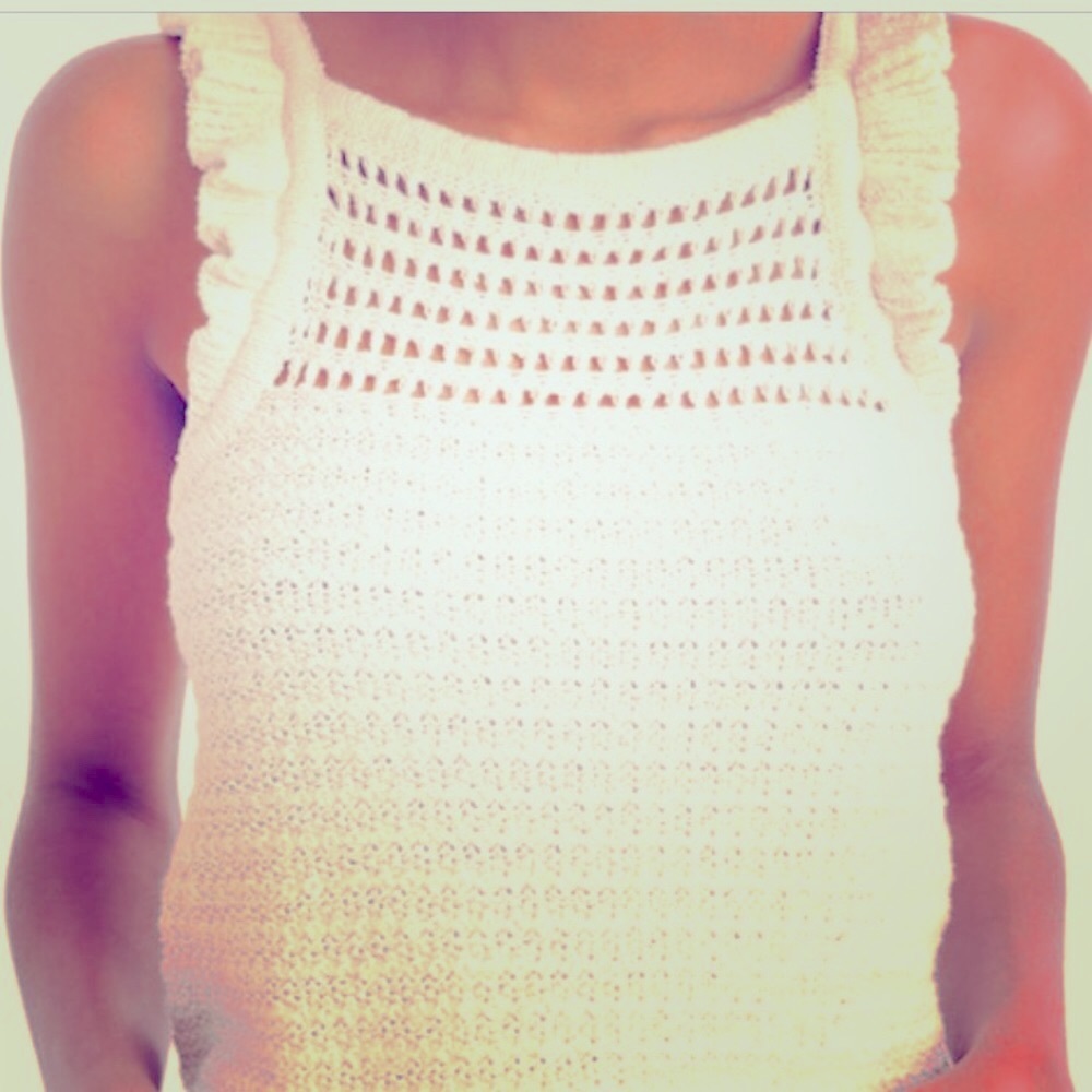 NWOT  Madewell Crochet ruffle sweater tank